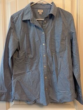 J. Crew Chambray Button-Down Shirt in Blue